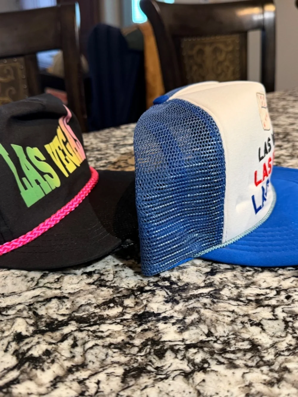 2 Vintage Las Vegas Trucker Snapback Hats NOS